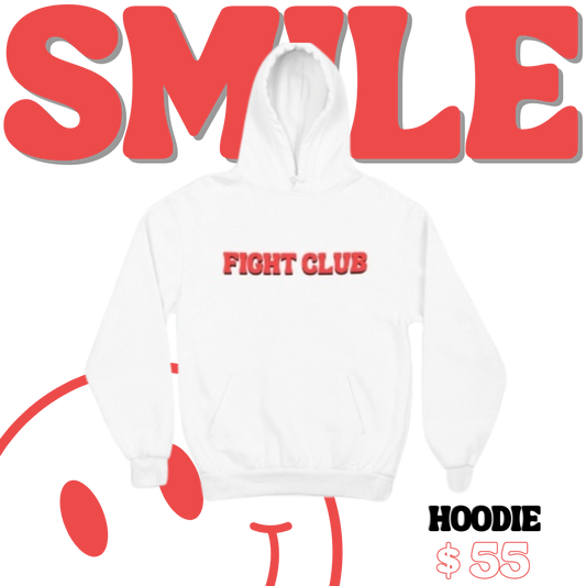 Fight with a Smile "White & Cherry" Hoodie