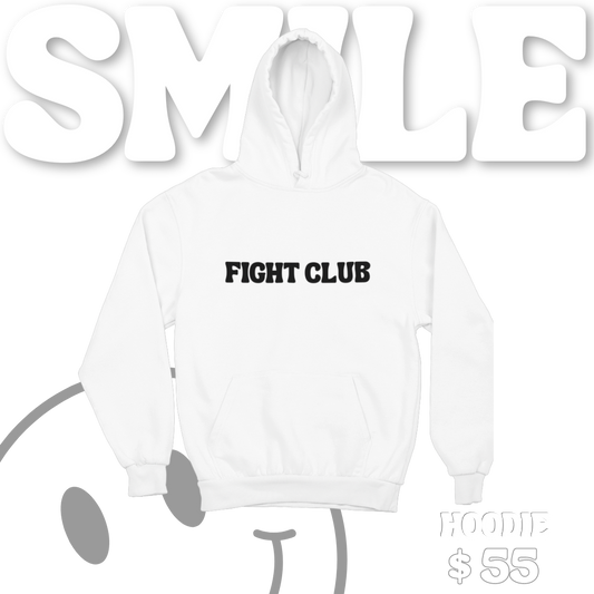 Fight with a Smile White & Blackout Hoodie